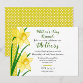母の日のブランチ 黄色の水仙 招待状 (正面/裏面)