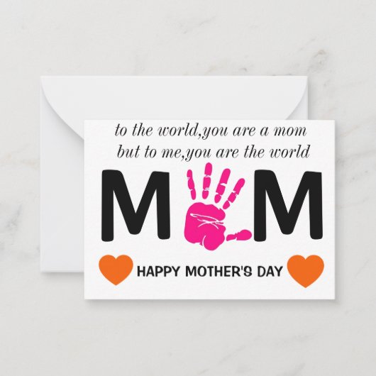 母の日のプリント素材 ノートカード (正面)