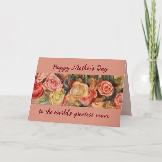 母の日のプレゼントに最適！お母さんに感謝を伝える特別なカード　最大の愛を込めて　カスタムカード　花　 カード (正面)