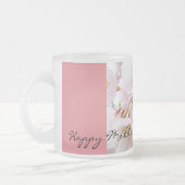 母の日のプレゼント コーヒーマグカップ 花 フロストグラスマグカップ (左)