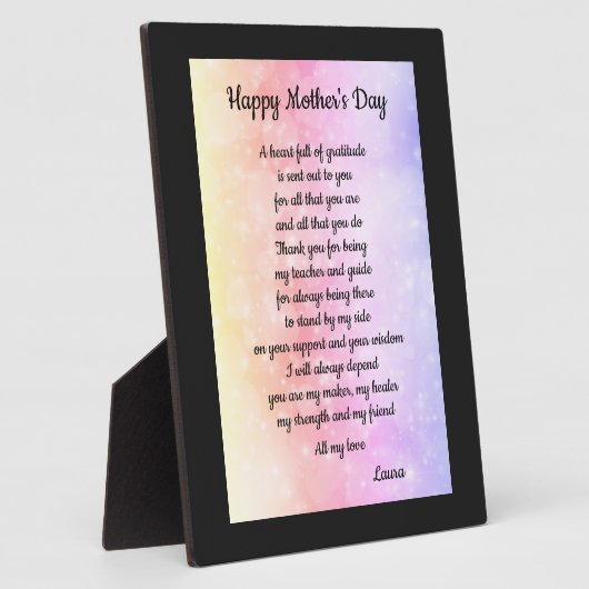 母の日のプレゼント フォトプラーク (側面)