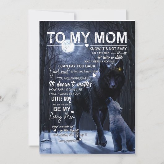 母の日のプレゼント | 息子から母へのラブレター 招待状 (正面)