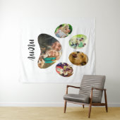 母の日のプレゼント 犬の母親 | 5つの肉球プリント写真コラージュ タペストリー (インサイチュ(横))