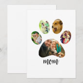 母の日のプレゼント 犬の母 | 5つの肉球プリント写真コラージュ シーズンカード (正面/裏面)