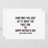 母の日のプレゼント 長男からのプレゼント ママへのギフト 招待状 (正面/裏面)