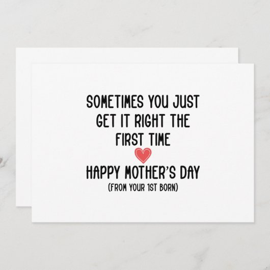 母の日のプレゼント　長男からのプレゼント　ママへのギフト 招待状 (正面/裏面)