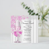 母の日のプレッピー ピンク ローズ シャンパンブラン 2a 招待状 (スタンド正面)