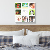 母の日のベストママエバーフォトコラージュゴールドハート キャンバスプリント (インサイチュ (寝室))