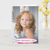 母の日のベストママエバー子供写真 カード (黄色い花)