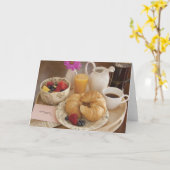 母の日のベッドの朝食 カード (黄色い花)