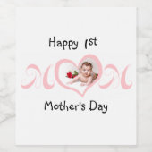 母の日のベビー写真 ワインラベル (シングルラベル)