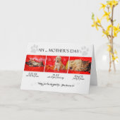 母の日のペットからおもしろいの子猫と子犬 カード (黄色い花)