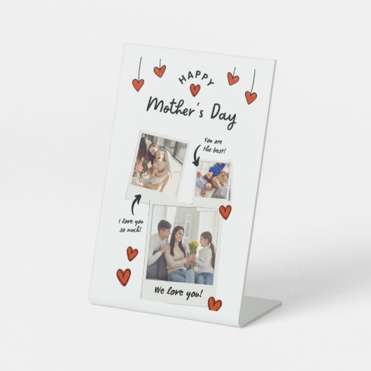 母の日のペデスタルのサイン – 母のためのキュートなギフト。 台座サイン (正面)