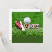 母の日のボールが緑の野球母 カード (正面/裏面インサイチュ)