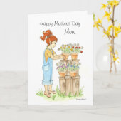 母の日のポット花カード カード (黄色い花)