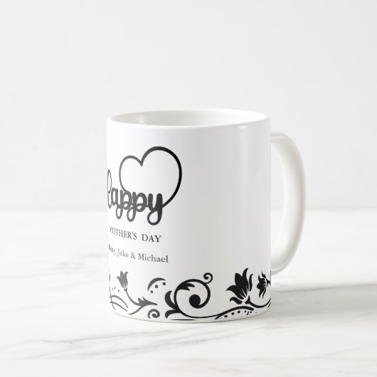 母の日のマグカップ、母の日の贈り物 コーヒーマグカップ (正面右)