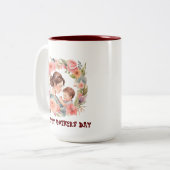 母の日のマグカップ|水の色のスタイルマグカップママ ツートーンマグカップ (正面左)