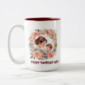 母の日のマグカップ|水の色のスタイルマグカップママ ツートーンマグカップ (左)