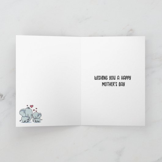 母の日のママと赤ちゃん象 カード (内部)