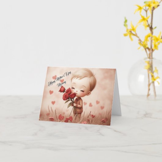 母の日のママ カード (黄色い花)