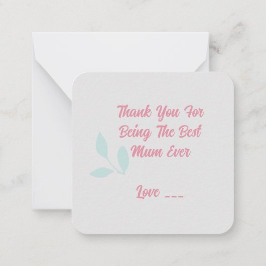 母の日のメモカード ノートカード (裏面)