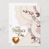 母の日のモダン休日カード シーズンカード (正面/裏面)