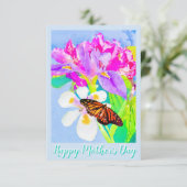 母の日のモナーク蝶、アイリスと蘭 (スタンド正面)