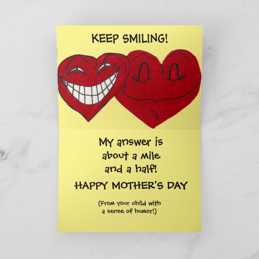 母の日のユーモア シーズンカード (内部)