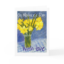 母の日のラッパスイセンの挨拶状