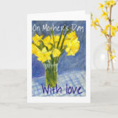 母の日のラッパスイセンの挨拶状 カード (黄色い花)