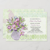 母の日のランチ・リユニオン・エレガント・フラワーズ 招待状 (正面/裏面)