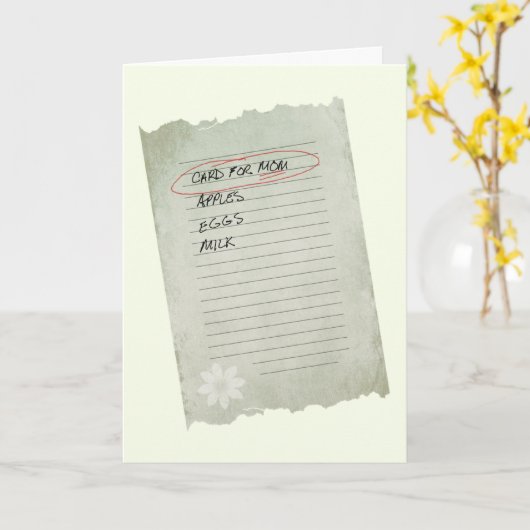 母の日のリスト カード (黄色い花)