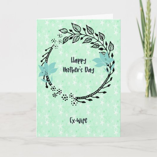 母の日のリース付き元妻カード カード (正面)