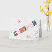 母の日のレースのパッチワーク「おばあちゃん」 カード (黄色い花)