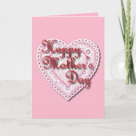 母の日のレースハート（今日はあなたのために） カード