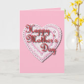 母の日のレースハート（今日はあなたのために） カード (黄色い花)