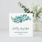 母の日のローズグリーン植物の挨拶 カード (スタンド正面)