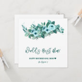 母の日のローズグリーン植物の挨拶 カード (正面/裏面インサイチュ)