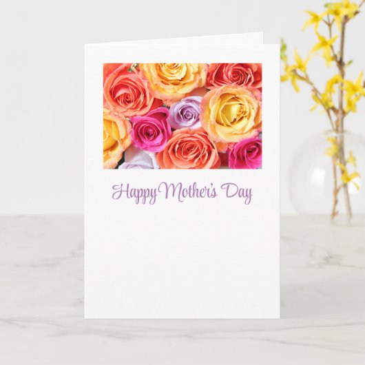 母の日のローズ カード (黄色い花)