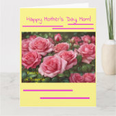 母の日のローズ＆フラワー折り紙グリーティングカード カード (正面)