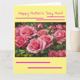 母の日のローズ&フラワー折り紙グリーティングカード カード