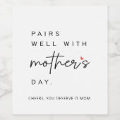 母の日のワインのラベルとよくペアボトル ワインラベル (シングルラベル)