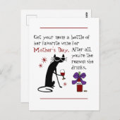 母の日のワイン ポストカード (正面/裏面)