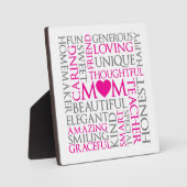 母の日のワードアート フォトプラーク (正面)