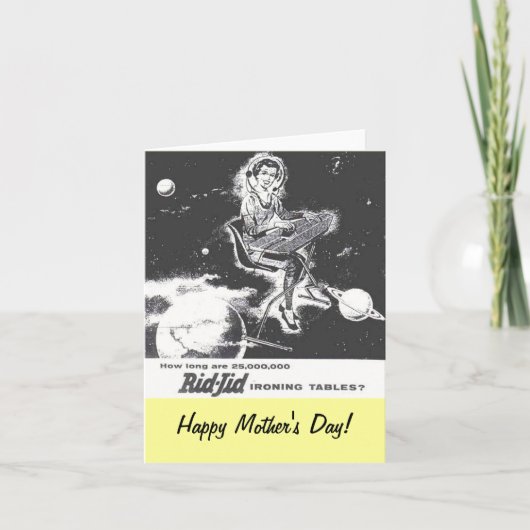 母の日のヴィンテージ1950年アイロニングボード広告 カード (正面)
