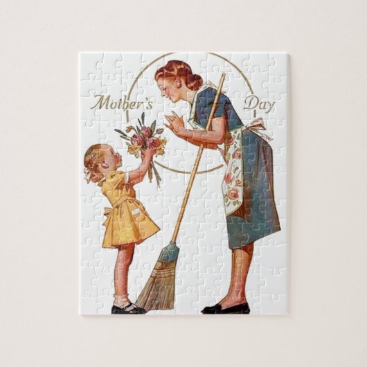 母の日のヴィンテージ ジグソーパズル (縦)