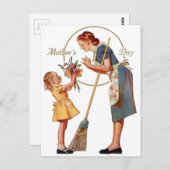 母の日のヴィンテージ ポストカード (正面/裏面)