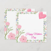 母の日の上質なカード 招待状 (正面/裏面)