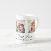 母の日の世界で一番素敵なお母さん 3枚の写真 ボーンチャイナマグカップ (正面右)