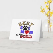 母の日の世界のギフトの最も最高のな猫のお母さん カード (黄色い花)